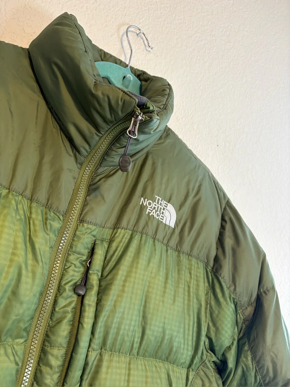 The North Face Summit Series 700 Down Men Med Green Full Zip Puffer Rare VTG
